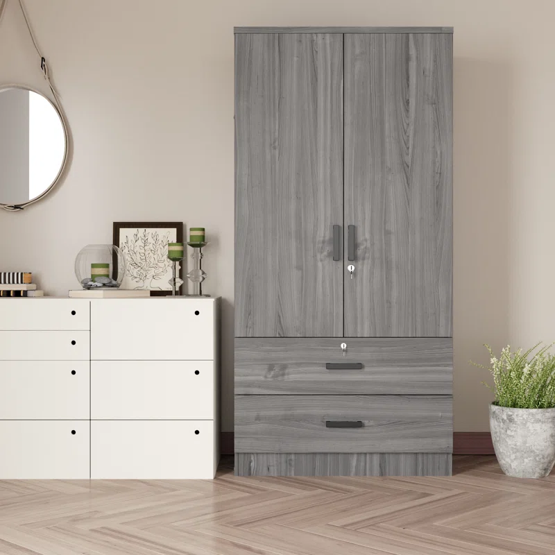 Scottie 2-Door Wardrobe with 2-Drawers